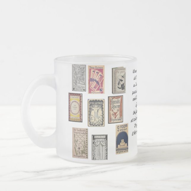 Caneca De Café Vidro Jateado Virginia Woolf Books (Esquerda)