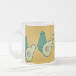 Caneca De Café Vidro Jateado Vocado verde em castanho
