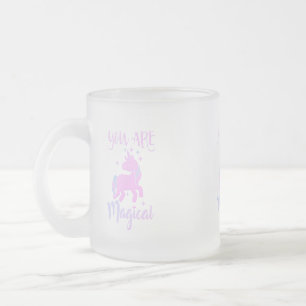 Caneca De Café Vidro Jateado Você É A Fosco Mágica De Vidro Do Unicórnio