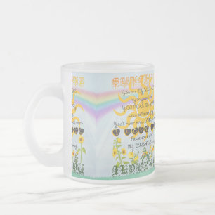 Caneca De Café Vidro Jateado Você é minha luz do sol