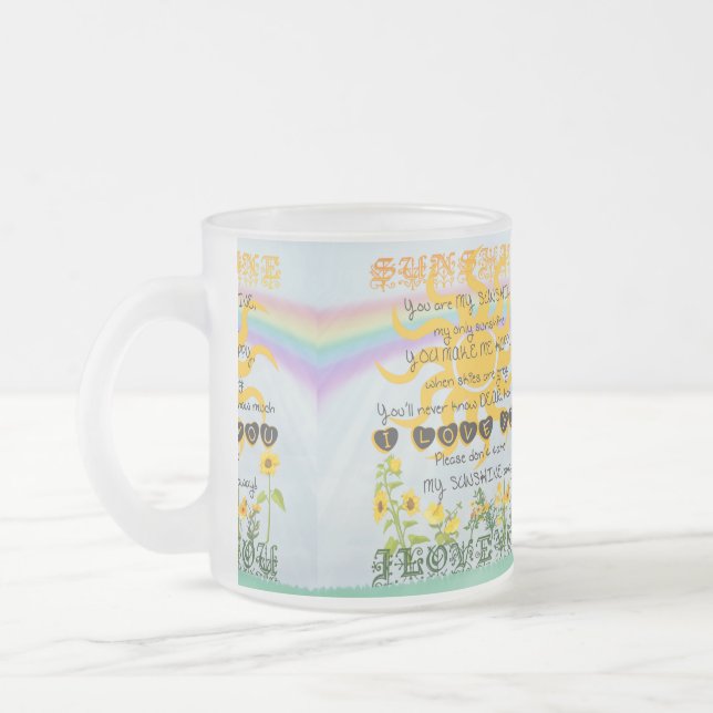 Caneca De Café Vidro Jateado Você é minha luz do sol (Esquerda)