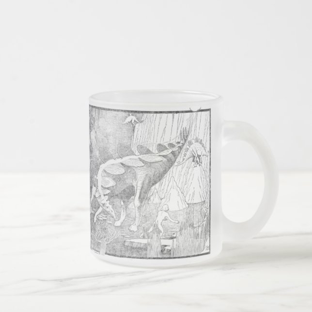 Caneca De Café Vidro Jateado Vôo Stegoasaurs (Direita)
