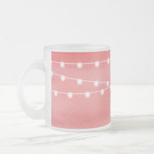 Caneca De Café Vidro Jateado Watercolor String Lights Mug