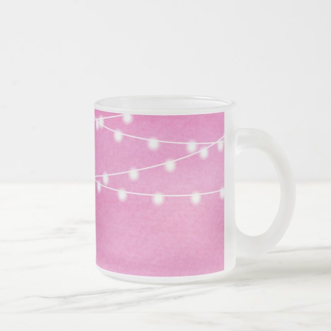 Caneca De Café Vidro Jateado Watercolor String Lights Mug (Direita)