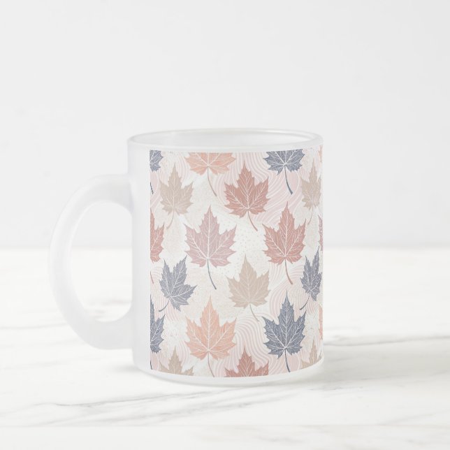 Caneca De Café Vidro Jateado Wavy Autumn Leaves (Esquerda)