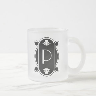 Caneca De Café Vidro Jateado Wedding parisiense de Deco Monogrammed