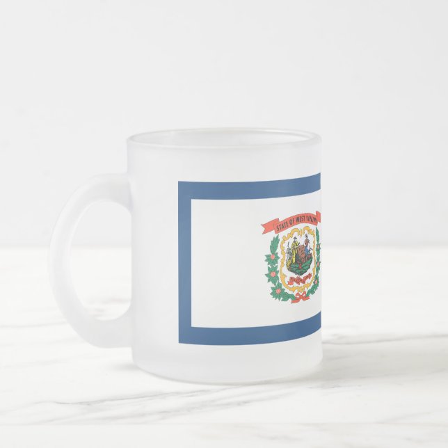 Caneca De Café Vidro Jateado West Virginia Flag (Esquerda)