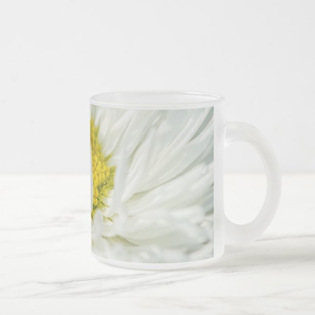 Caneca De Café Vidro Jateado White English Daisy Flower (Direita)