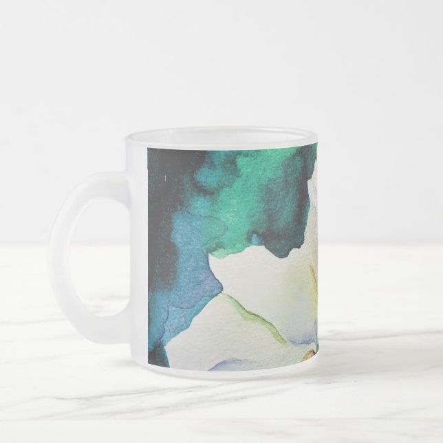 Caneca De Café Vidro Jateado White Rose Mug (Esquerda)