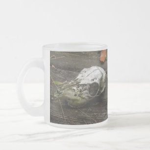 Caneca De Café Vidro Jateado Whitetail Deer Skull