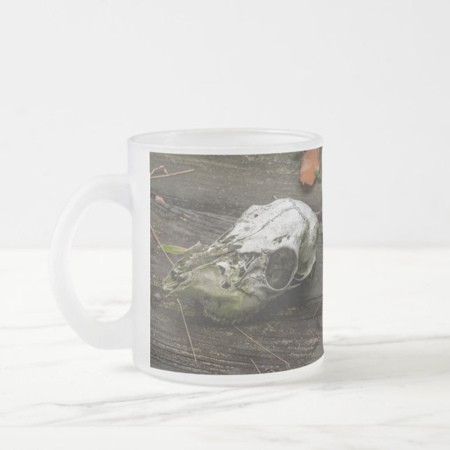 Caneca De Café Vidro Jateado Whitetail Deer Skull (Esquerda)