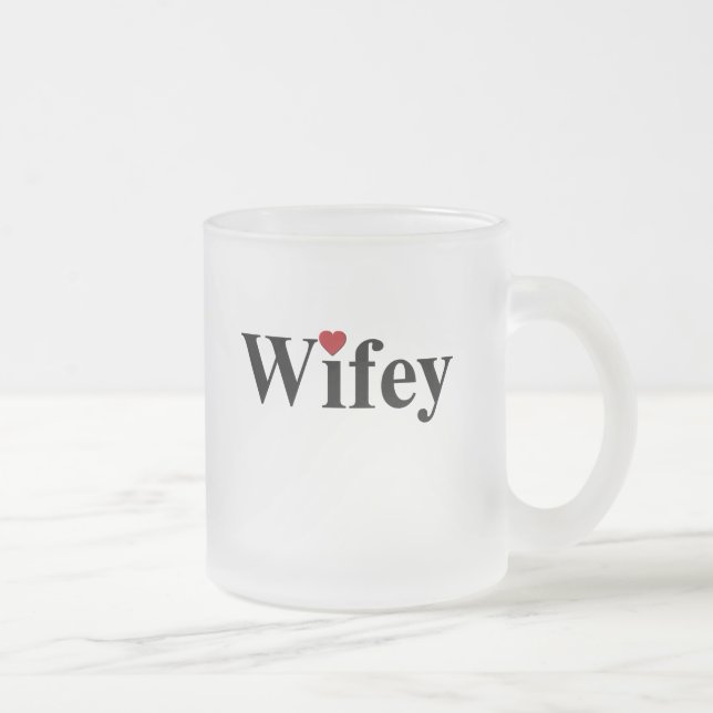 Caneca De Café Vidro Jateado Wifey (Direita)