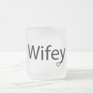 Caneca De Café Vidro Jateado Wifey - Fosco 10 oz - Placa de vidro do Fosco