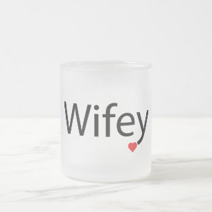 Caneca De Café Vidro Jateado Wifey - Fosco 10 oz - Placa de vidro do Fosco