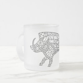Caneca De Café Vidro Jateado Wild Boar com Runes