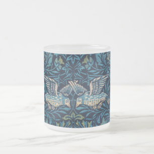 Caneca De Café Vidro Jateado William Morris (1834-1896) Padrão famoso de aves.