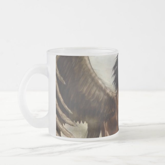 Caneca De Café Vidro Jateado Winged Pegasus   (Esquerda)