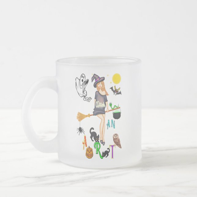Caneca De Café Vidro Jateado Witch An Art (Esquerda)