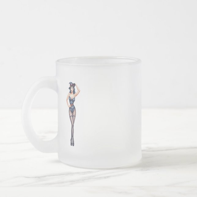 Caneca De Café Vidro Jateado witch pin up glass  (Esquerda)