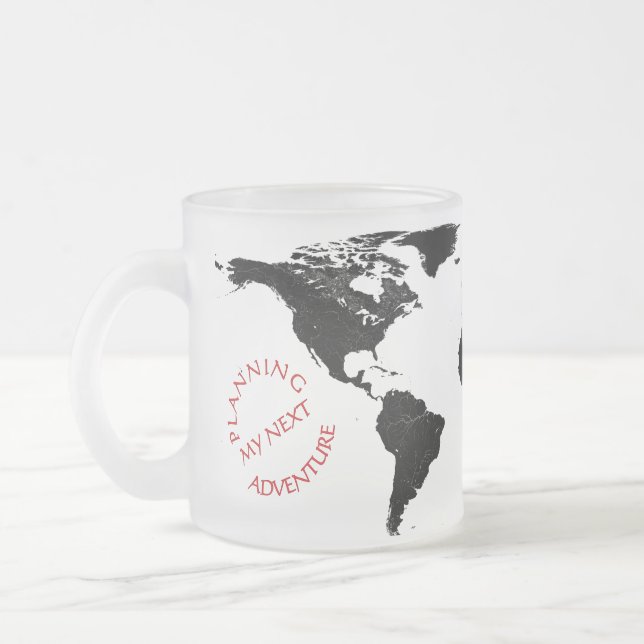 Caneca De Café Vidro Jateado World Map Adventure – Personalized (Esquerda)