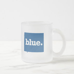 CANECA DE CAFÉ VIDRO JATEADO WYOMING ESTADO AZUL