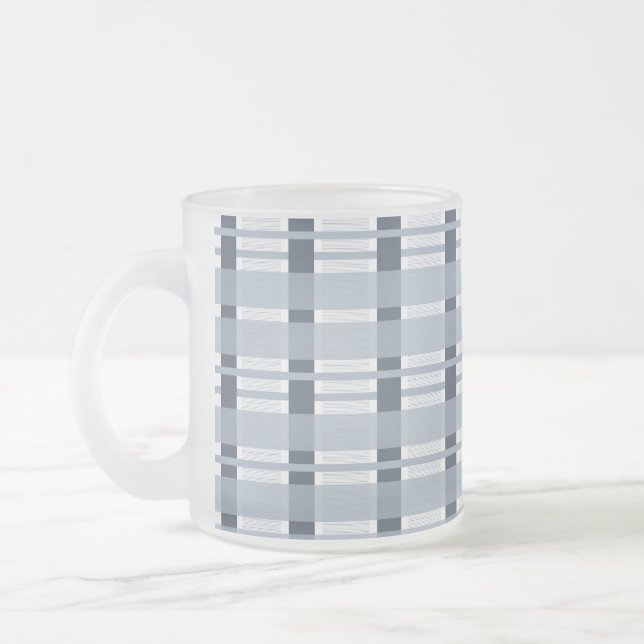 Caneca De Café Vidro Jateado Xadrez Azul e Torres de Estirpes (Esquerda)