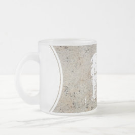 Caneca De Café Vidro Jateado XL Monograma Imagem de pedra Fosco