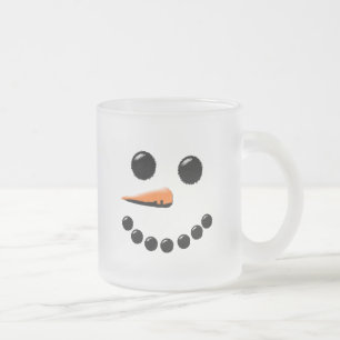 Caneca De Café Vidro Jateado Xmas bonito dos bonecos de neve do feriado de