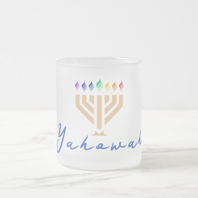 Caneca De Café Vidro Jateado Yada Yahowah Merch; Fosco Café Mug (Centro)