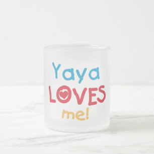 Caneca De Café Vidro Jateado Yaya ama-me camisetas e presentes