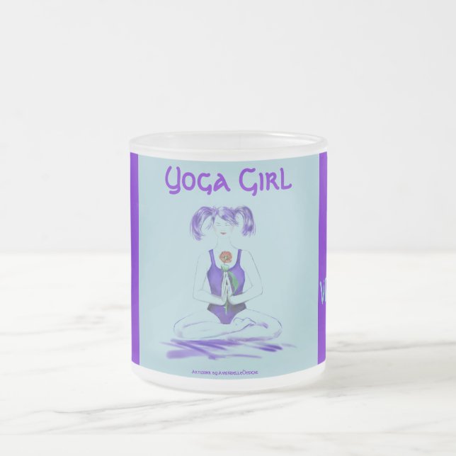 Caneca De Café Vidro Jateado Yoga Girl Mug (Centro)