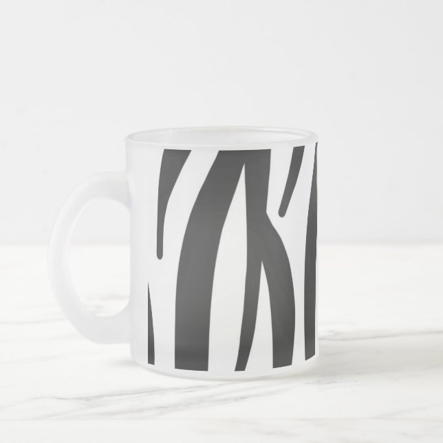 Caneca De Café Vidro Jateado Zebra (Esquerda)