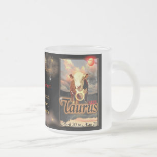 Caneca De Café Vidro Jateado Zodíaco do Taurus vidro pequeno