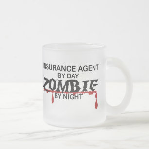 Caneca De Café Vidro Jateado Zombi do agente de seguros