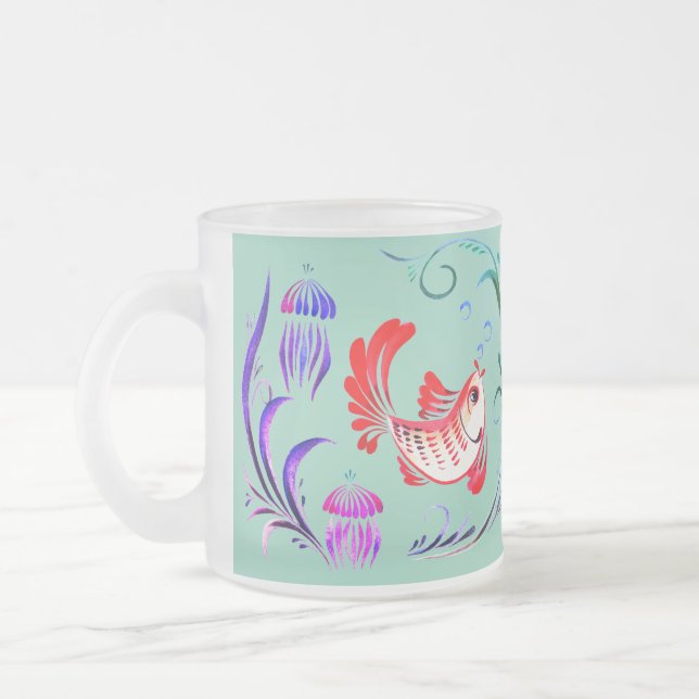 Caneca De Café Vidro Jateado Zwei Goldfische (Esquerda)