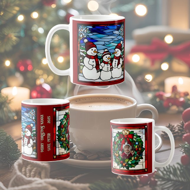 Caneca De Café Vidro Mantido Da Família De Neve (Criador carregado)