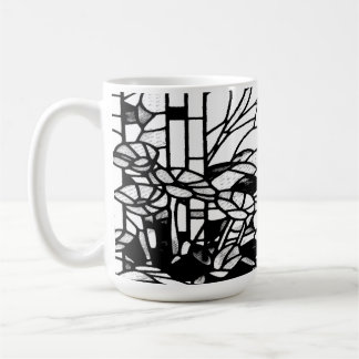 Caneca De Café Vidro Pintado Jardim