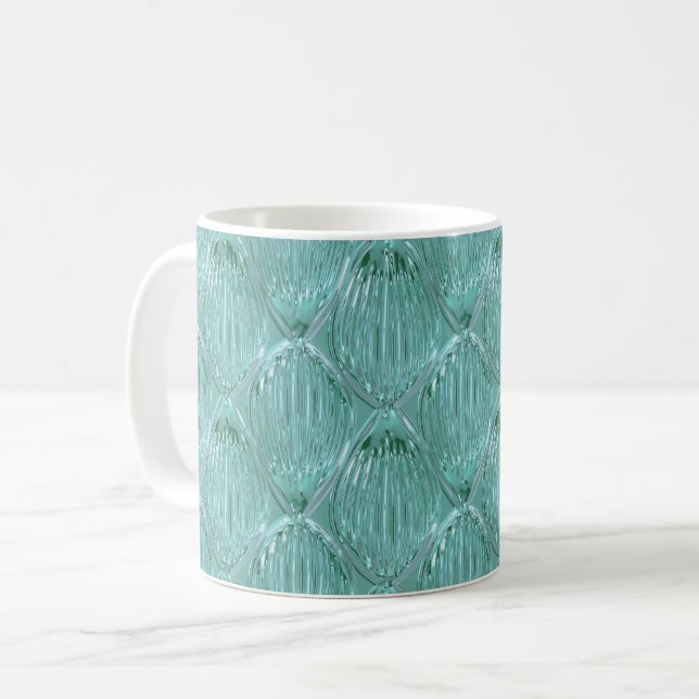 Caneca De Café Vidro teal parece abstrato elegante (Frente Esquerda)