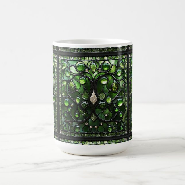 Caneca De Café Vidro Verde Elegante, Olho De Lama (Centro)