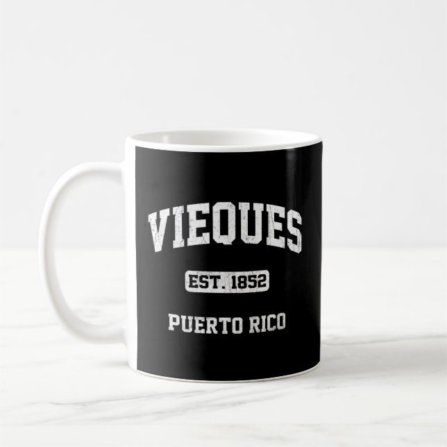 Caneca De Café Vieques Puerto Rico Boricua Flag Athletic Style (Esquerda)
