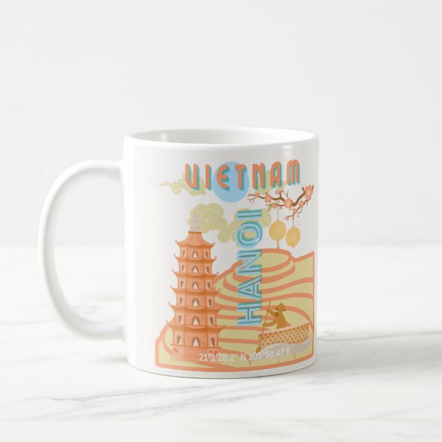 Caneca De Café Vietnã Viagem Art (Esquerda)