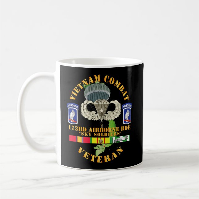 Caneca De Café Vietnam Combat Infantry Veteran w 173rd Airborne (Esquerda)