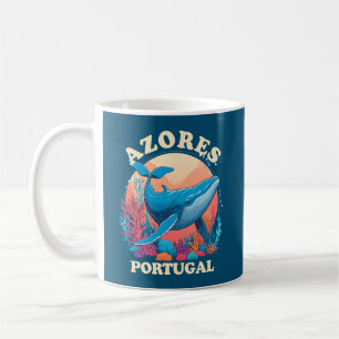 Caneca De Café Vigia de baleia azul nos Açores