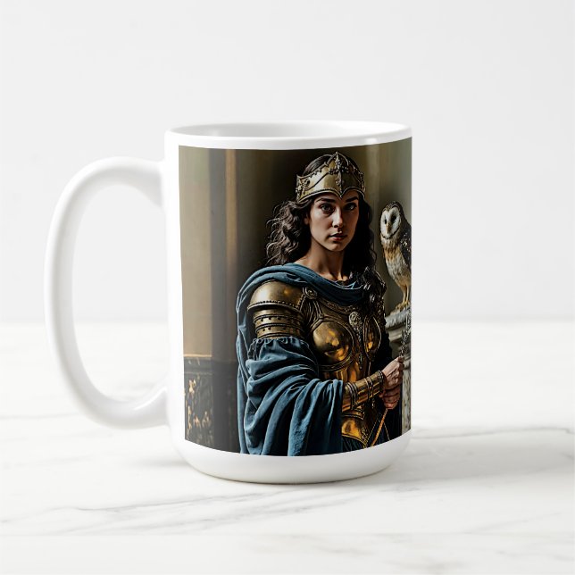 Caneca De Café Vigília Silenciosa de Minerva - Deusa Romana (Esquerda)