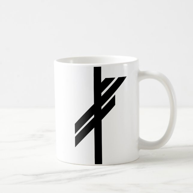 Caneca De Café Viking Rune - Sorte - Preto (Direita)