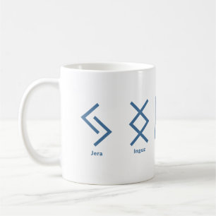Caneca De Café Viking Runge Norse Mythology Marinho Geométrico