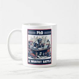 Caneca De Café Viking Student PhD Uma Batalha Digna