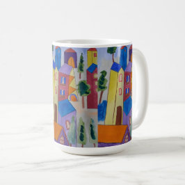 Caneca De Café Vila abstrato de Verão
