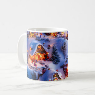 Caneca De Café Vila Natalina Caprichosa Colinas Nevadas