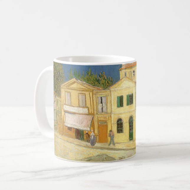 Caneca De Café Vincent van Gogh - A Casa Amarela (A Rua) (Frente Esquerda)